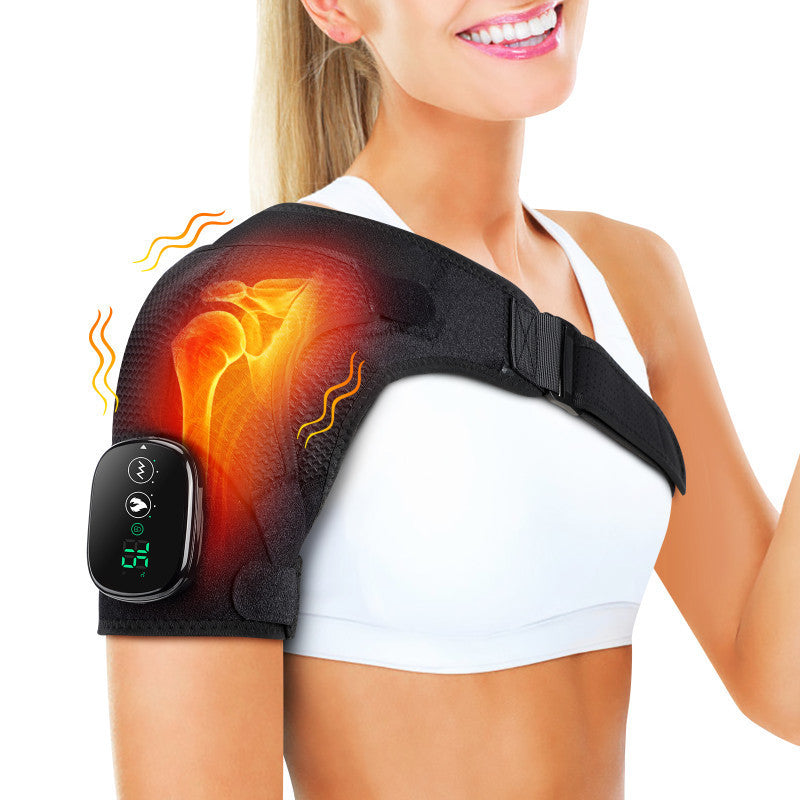 USB Rechargeable Convenient Electric Heating Shoulder Massage Heated Back Shoulder Brace Adjustable Heating Shoulder Massage Belt For Arm Muscle Relaxation